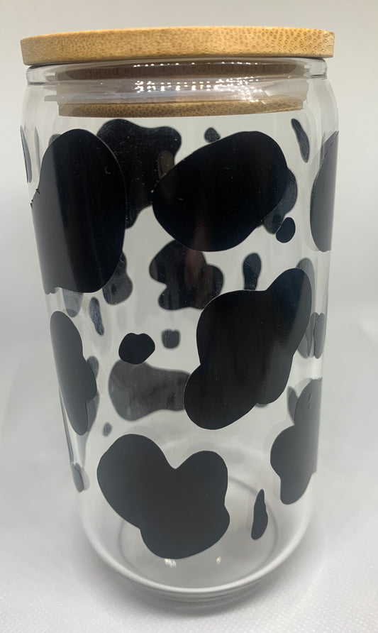Cow Print Glass Tumbler