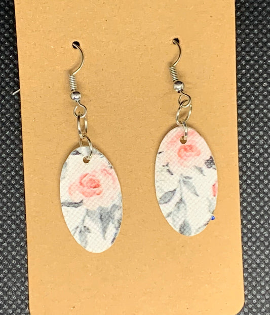 Pink  Rose Dangle Earrings