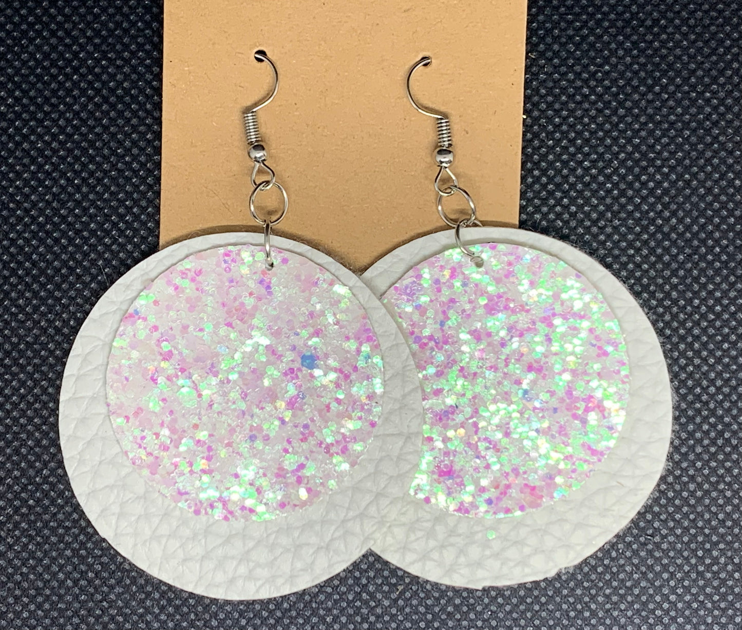 White Sparkle Dangle Earrings