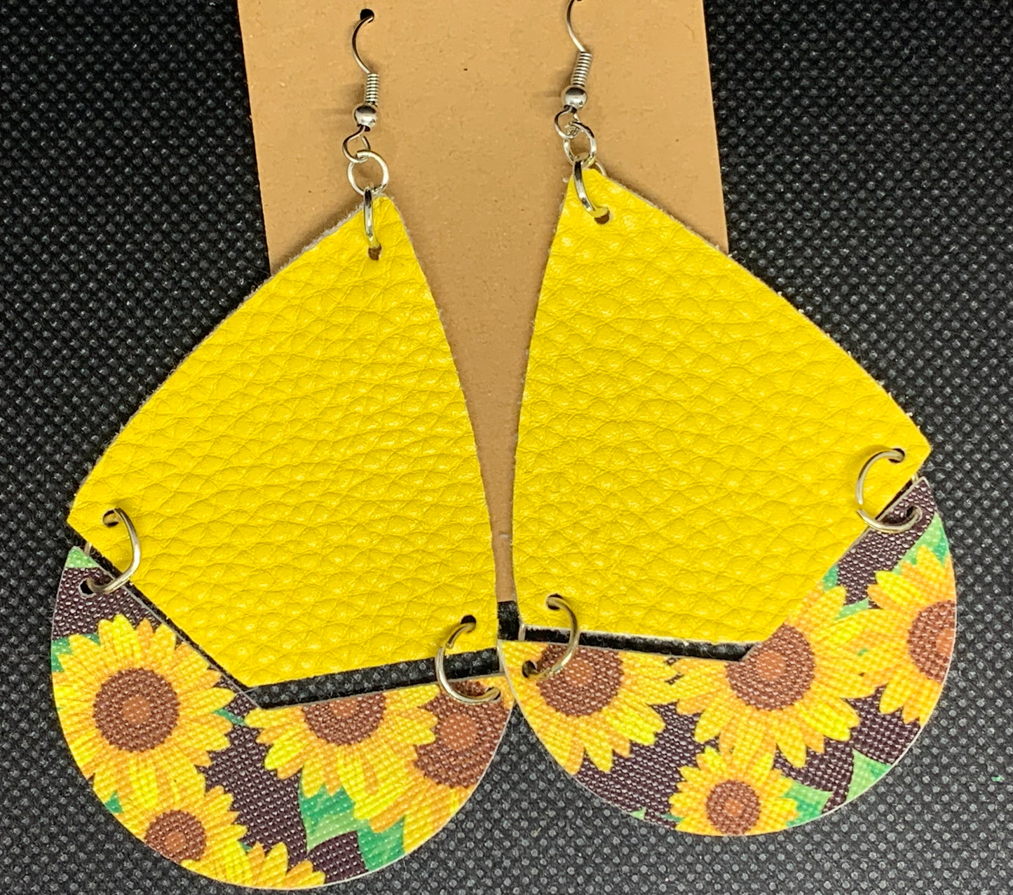 Yellow and Sunflower Dangle Earrings