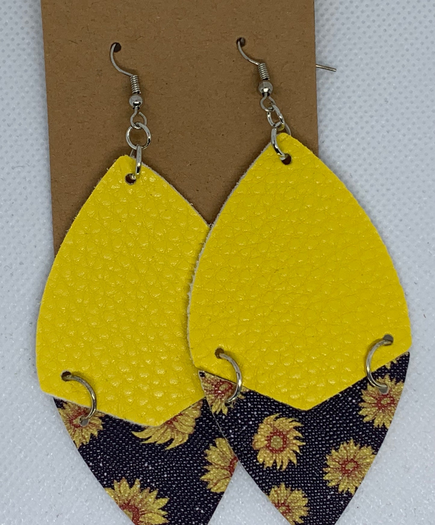 Yellow and Sunflower Dangle Earrings