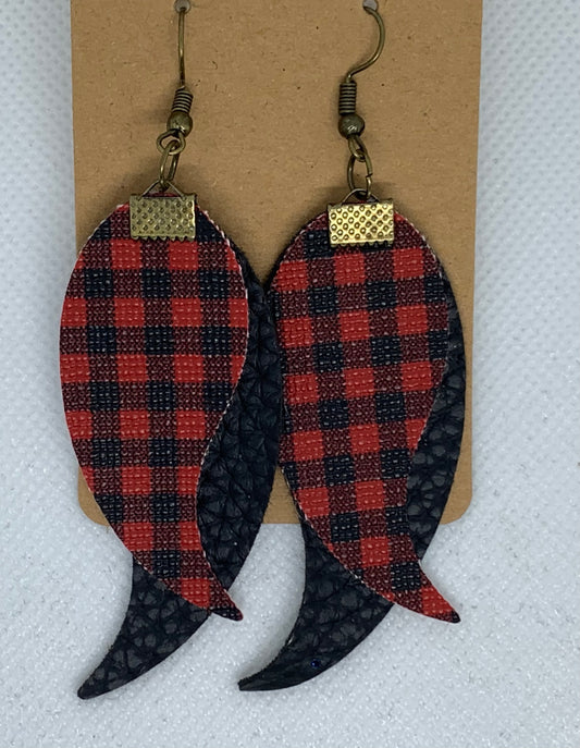 Red and Black Dangle Earrings