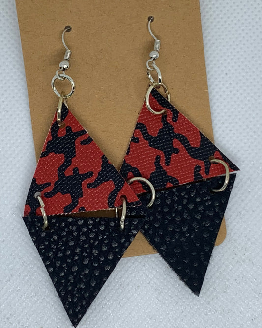 Red and Black Dangle Earrings