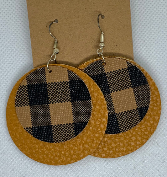 Black and Tan Dangle Earrings