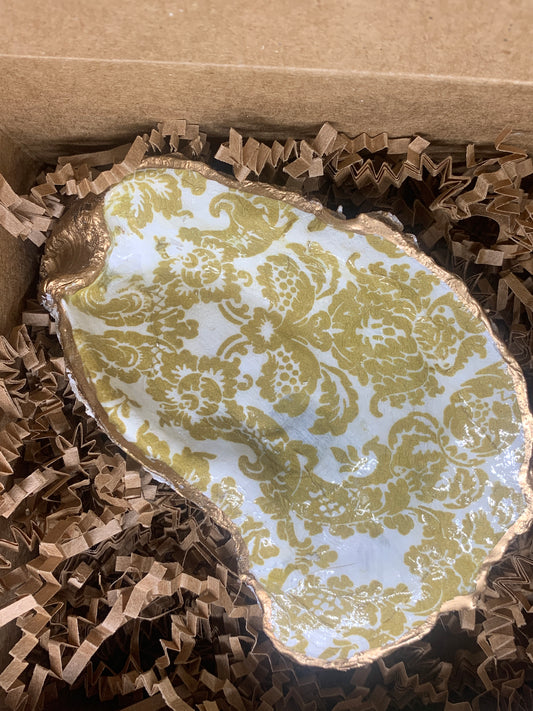 Classic gold and white jewelry dish