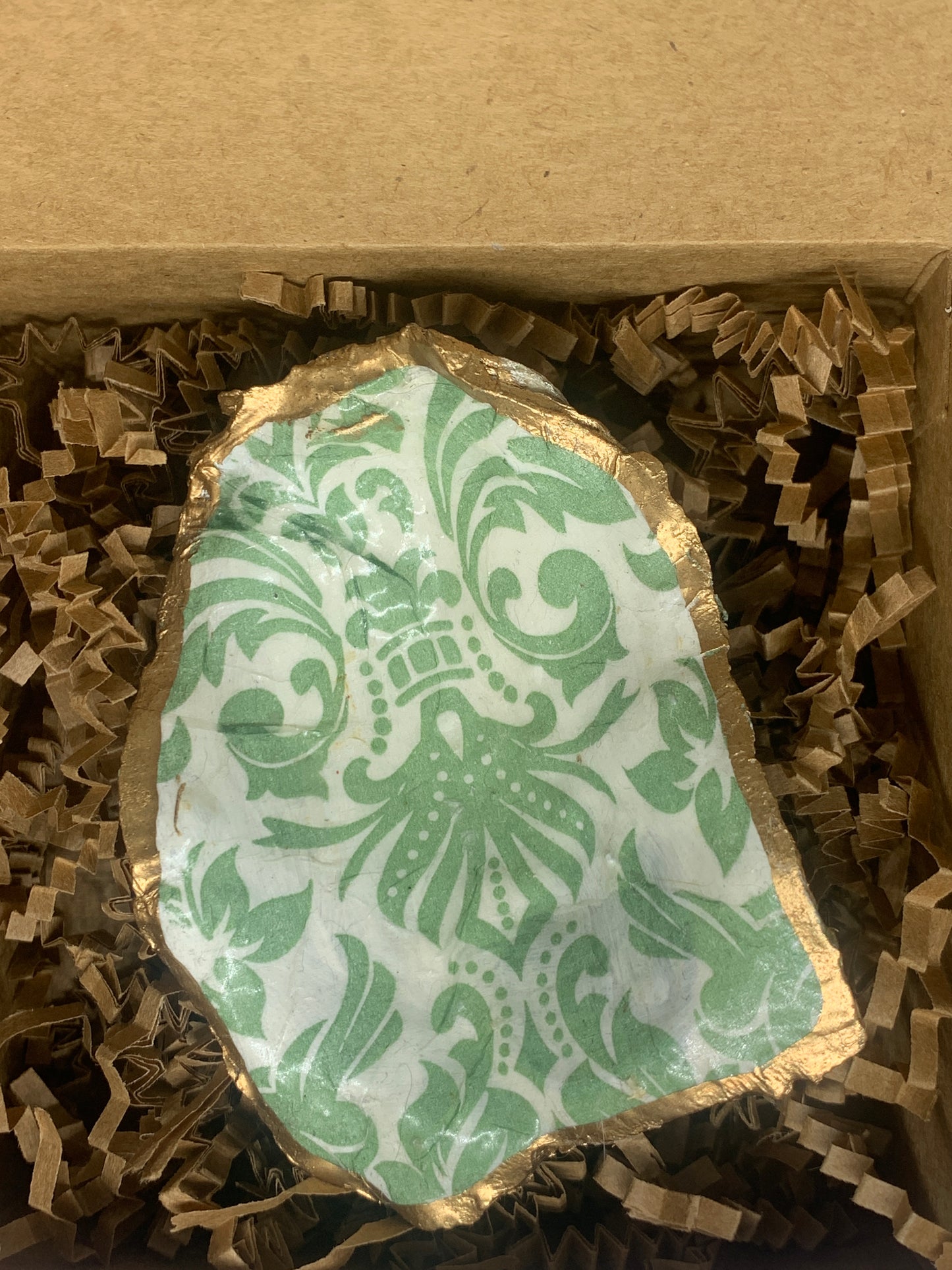 Classic green and white jewelry dish