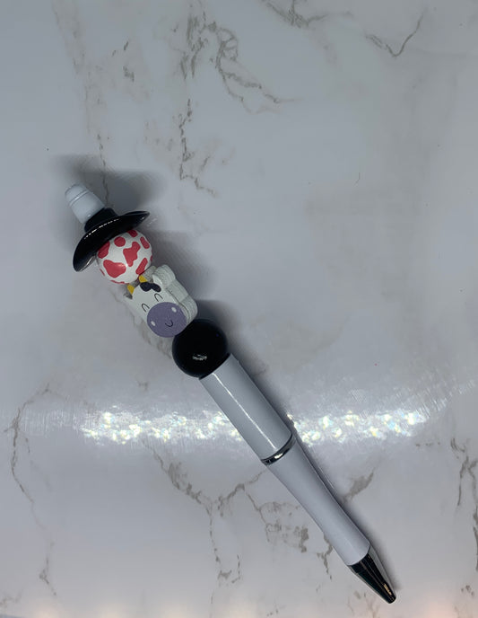 Cow Beaded Pen