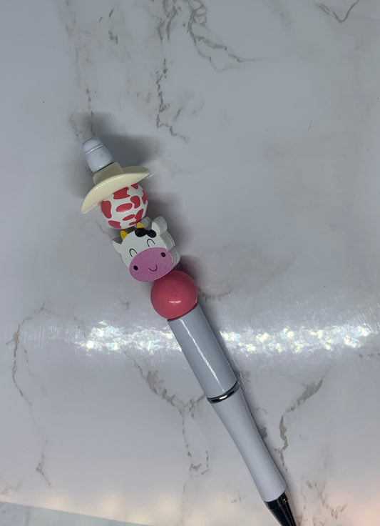 Cow Beaded Pen