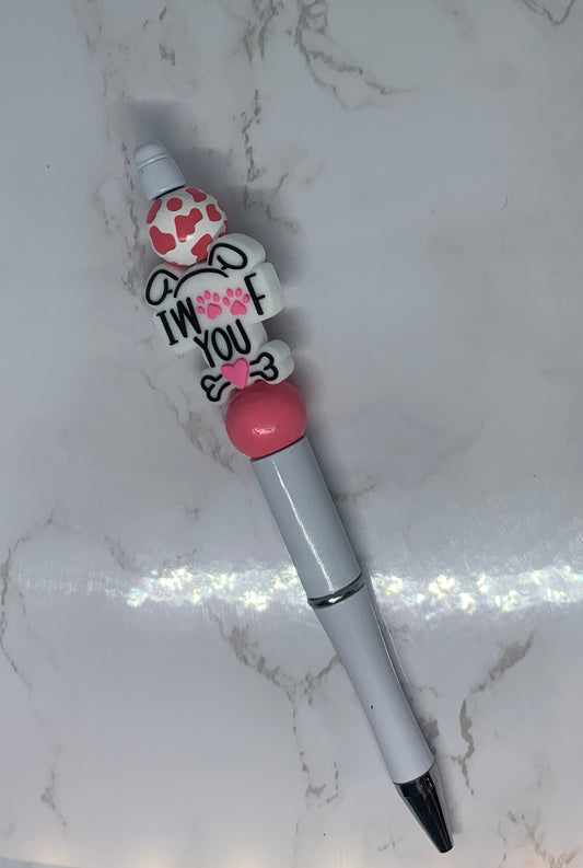 "I Woof You" Beaded Pen