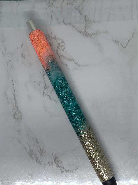 Resin Glitter Pen in Black Ink