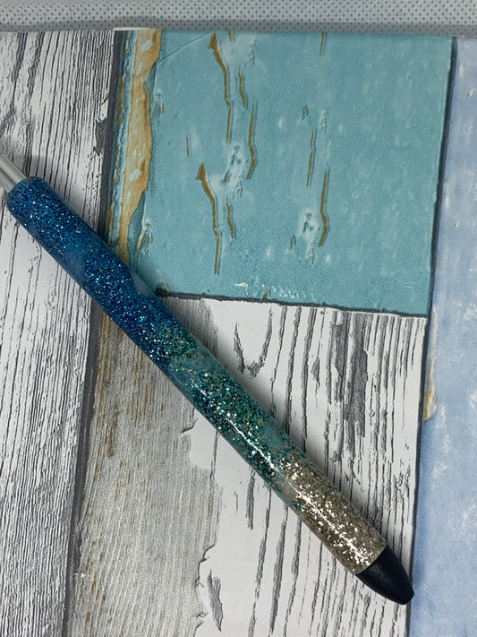 Resin Glitter Pen in Black Ink