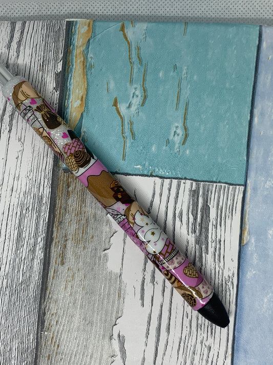 Resin Glitter Pen in Black Ink